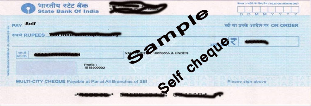 self bank cheque book